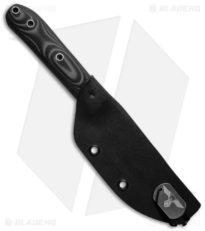 GTI Custom Spear Point Fixed Blade Knife Black/Gray G-10 (4" Satin)