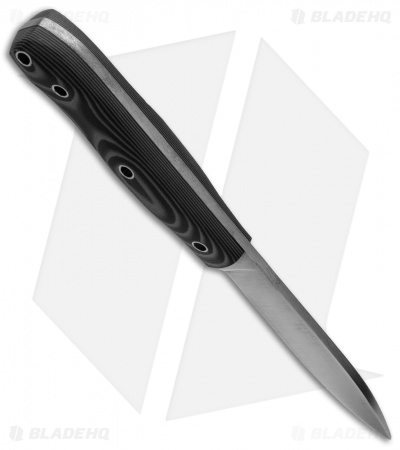 GTI Custom Spear Point Fixed Blade Knife Black/Gray G-10 (4" Satin)