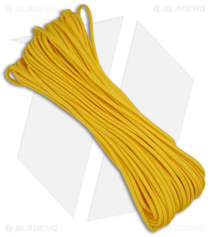 Yellow 550 Paracord Nylon Braided 7-Strand Core (100') USA