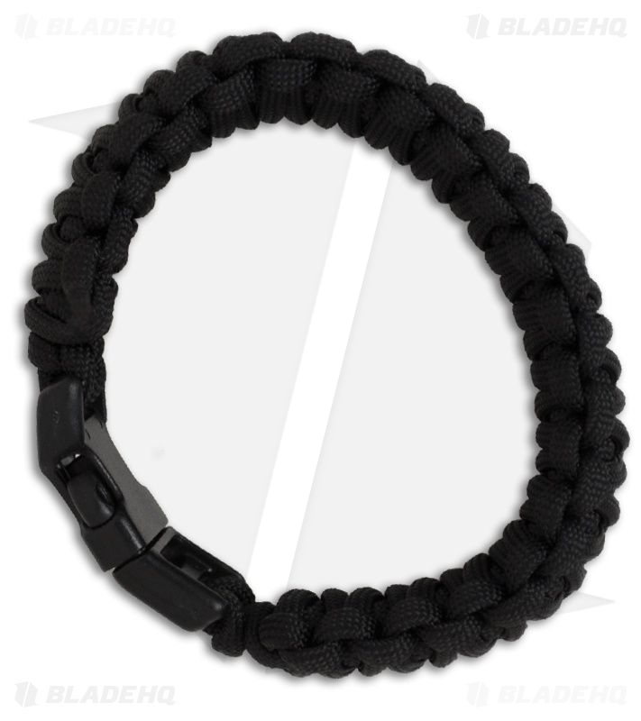Knot Boys 1" Double Paracord Survival Bracelet (Black)