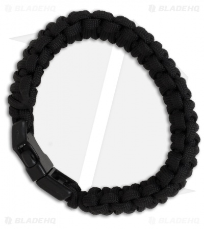 Knot Boys 1" Double Paracord Survival Bracelet (Black)