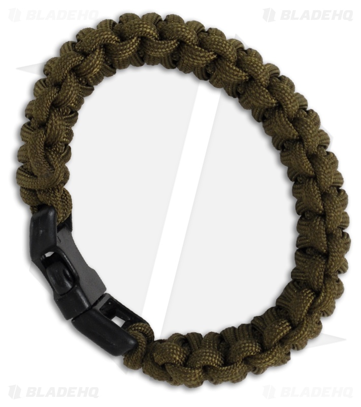 Knot Boys 1" Double Paracord Survival Bracelet Fat Boy (OD Green)
