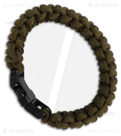 Knot Boys 1" Double Paracord Survival Bracelet Fat Boy (OD Green)