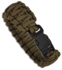 Knot Boys 1" Double Paracord Survival Bracelet Fat Boy (OD Green)