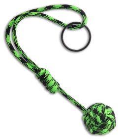 Knot Boys Monkey Fist w/ Zombie Green Paracord Tied Lanyard Keychain