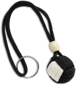 Monkeyz Paw Black & White Paracord Lanyard (Small 3/4" Ball)