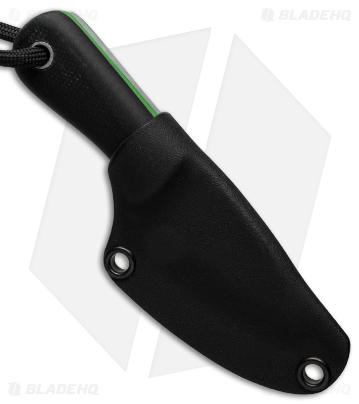 JB Knife & Tool Necker Fixed Blade Knife Black/Green G-10 (2.25" Satin)