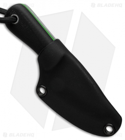 JB Knife & Tool Necker Fixed Blade Knife Black/Green G-10 (2.25" Satin)