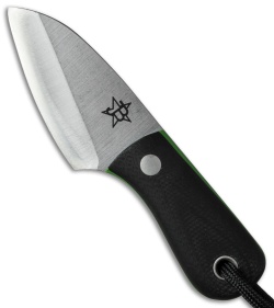 JB Knife & Tool Necker Fixed Blade Knife Black/Green G-10 (2.25" Satin)