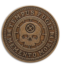 Carpe Diem EDC Memento Mori Antique Bronze Finished Challenge Coin 