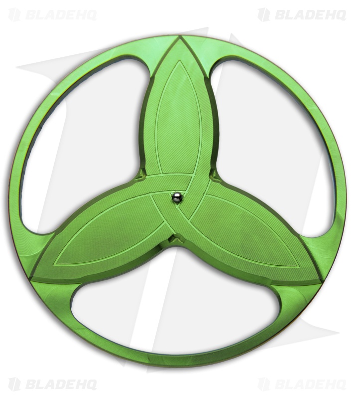 Eric Garza Custom Knives Triquetra Spinner Top - Green Titanium