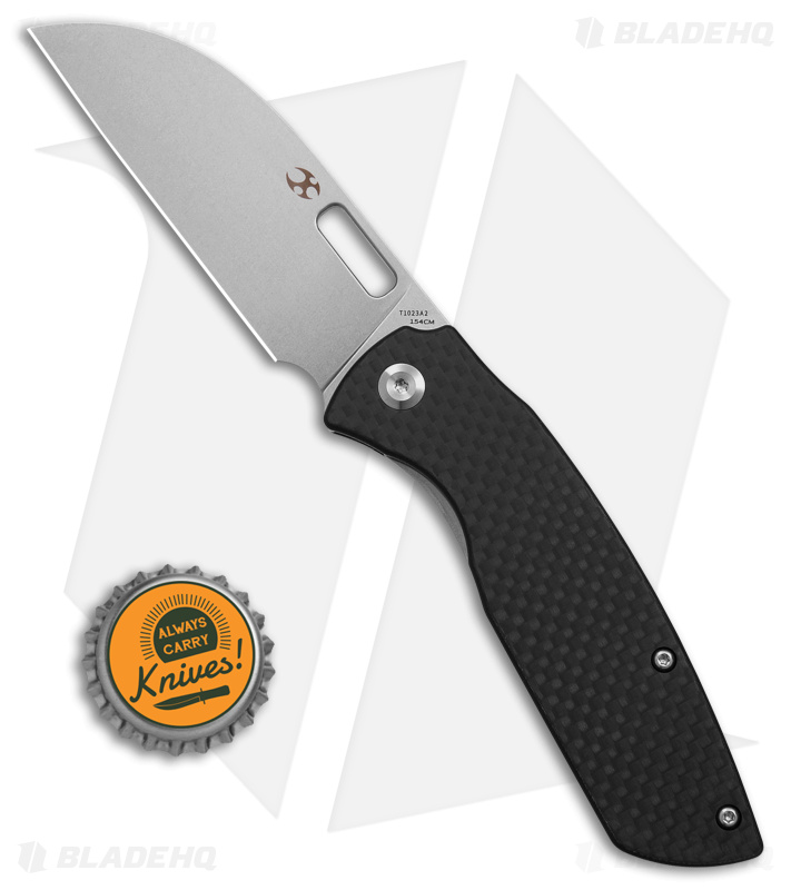 Kansept Knives Convict Liner Lock Knife Black Carbon Fiber (3.4" Stonewash)