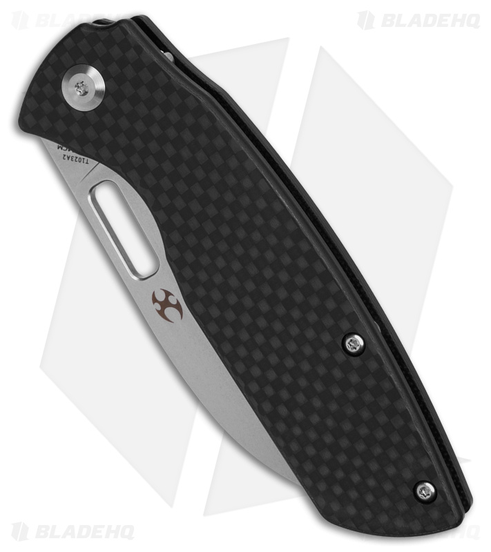 Kansept Knives Convict Liner Lock Knife Black Carbon Fiber (3.4" Stonewash)