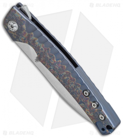Kizer Splinter Frame Lock Knife Titanium (3.375" Stonewash) Ki3457A2