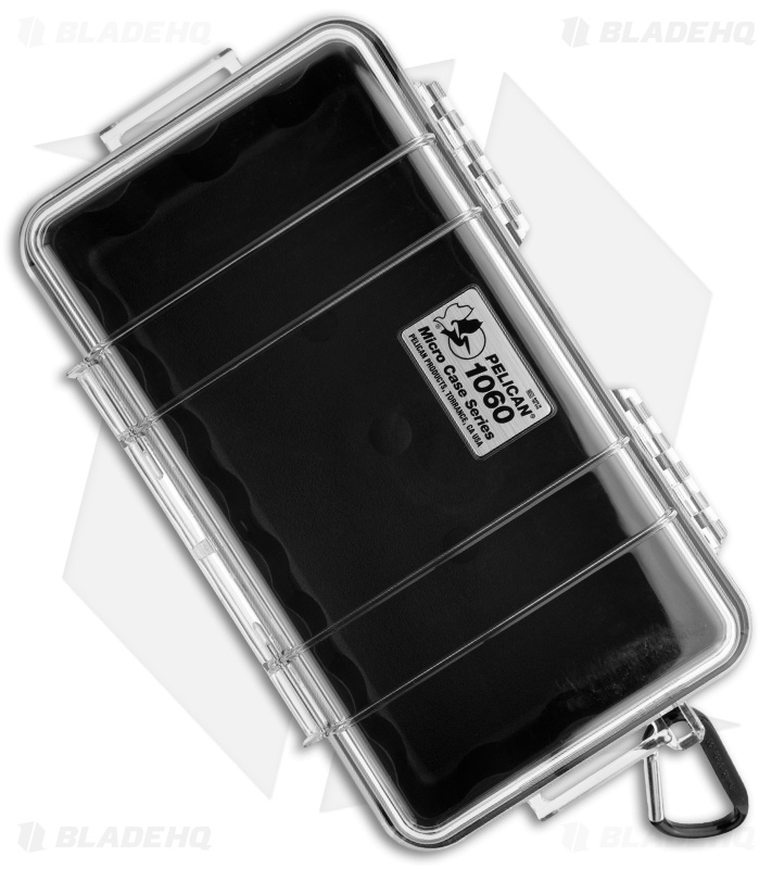 Pelican 1060 Micro Case Water Resistant Storage w/ Carabiner (Clear)