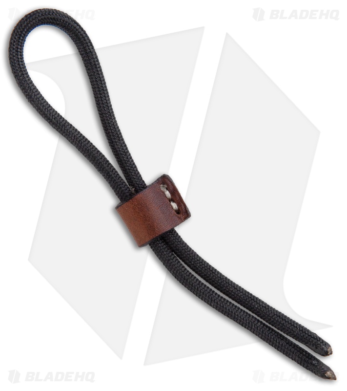 Greg Stevens Design Leather Zipper Pull Lanyard - Coffee/White
