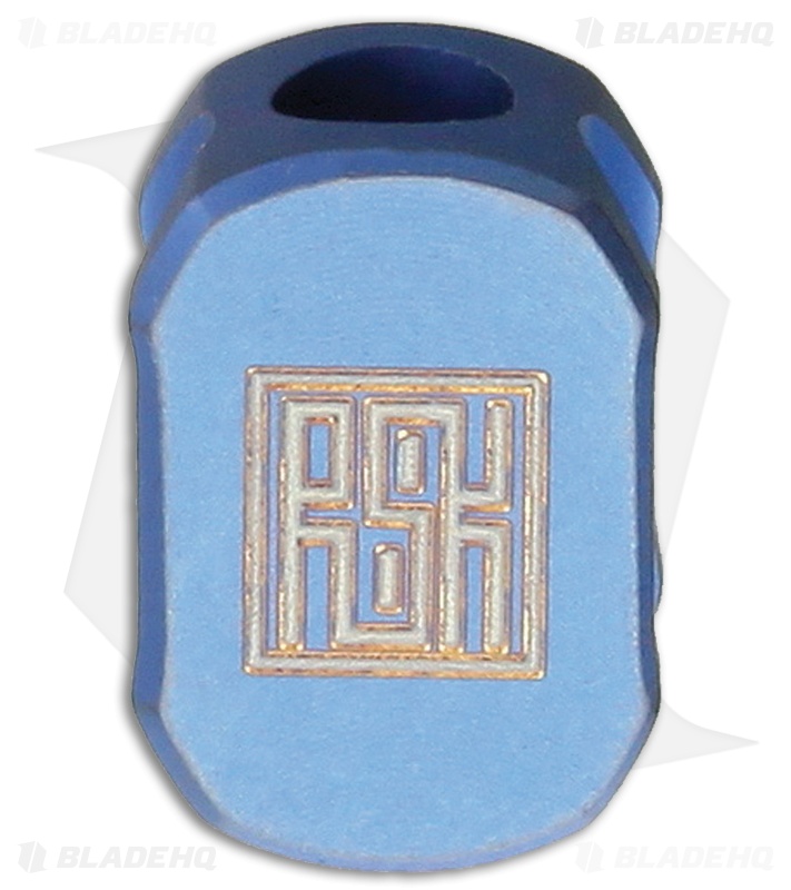 Real Steel Hexagon Titanium Blue Lanyard Bead L1101