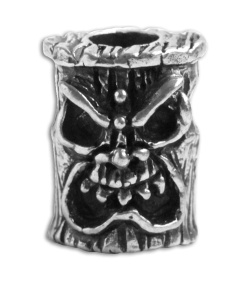 Schmuckatelli Ona Skull Lanyard Tiki Bead (Pewter)