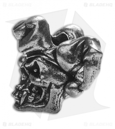 Schmuckatelli Jester Skull Lanyard Bead (Pewter)