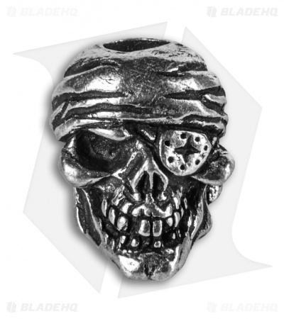 Schmuckatelli One-Eyed Jack Skull Lanyard Bead (Pewter)