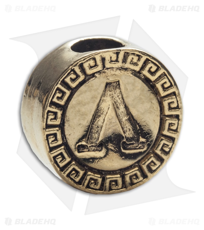 Spartan Blades Brass-Plated Pewter Shield Lanyard Bead 
