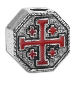 Spartan Blades Pewter Crusader Cross Lanyard Bead