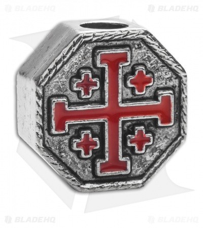 Spartan Blades Pewter Crusader Cross Lanyard Bead