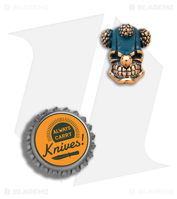A-EDC Beads "Clown" Skull Lanyard Bead - Bronze