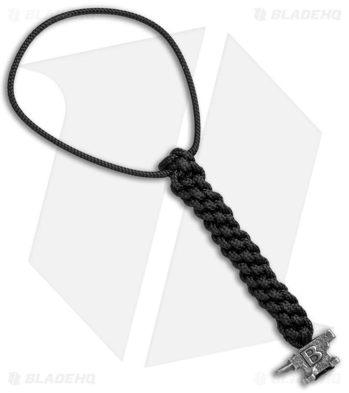 Buck Black 4" Lanyard w/ Mini Anvil Bead (Pewter)