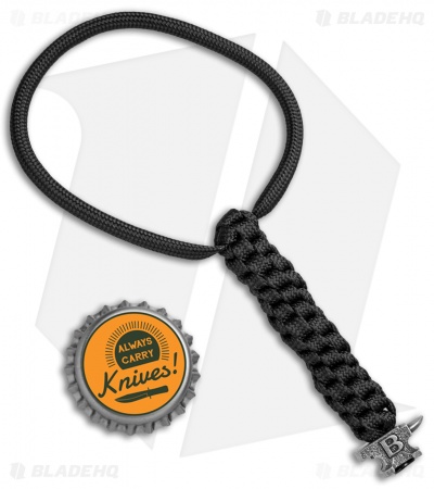 Buck Black 6" Lanyard w/ Anvil Bead (Pewter)
