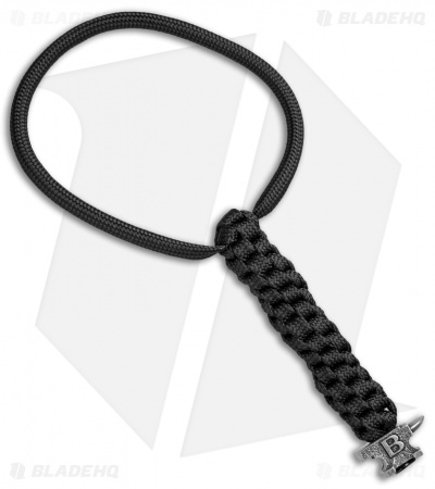 Buck Black 6" Lanyard w/ Anvil Bead (Pewter)