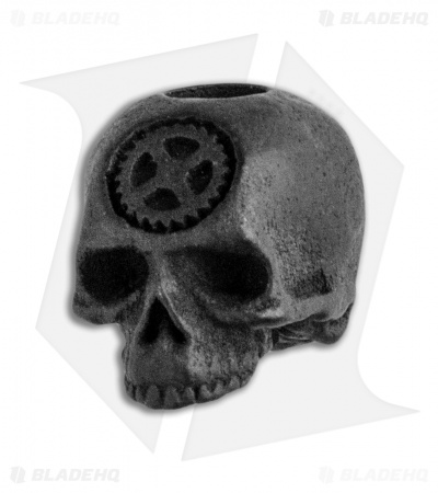 Carpe Diem EDC Skull Lanyard Bead - Black Steel