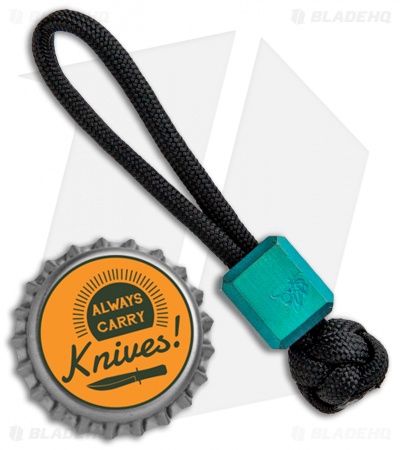 KnifeGuys Brew Bead Titanium Bottle Opener Lanyard - Green Anodized