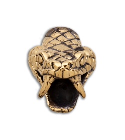 Lion ARMory Viper Head Bead Brass