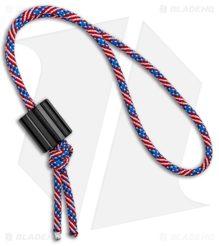 Lynch Northwest Short Grooved Bead w/ USA Flag Lanyard - Black DLC