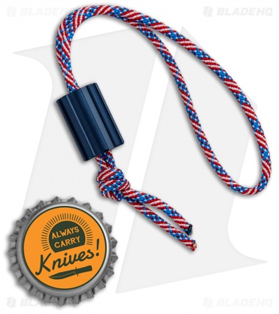 Lynch Northwest Short Grooved Bead w/ USA Flag Lanyard - Blue Graphene