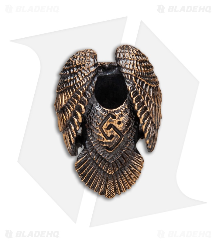 RUS Beads Shop Runic Owl Lanyard Bead - Bronze