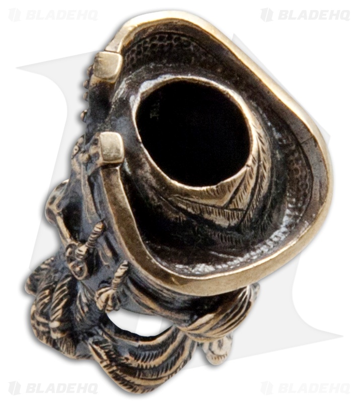 RUS Beads Shop Bearded Pirate Skull Lanyard Bead - Bronze