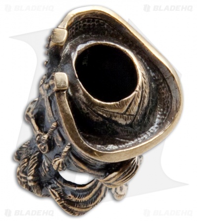 RUS Beads Shop Bearded Pirate Skull Lanyard Bead - Bronze