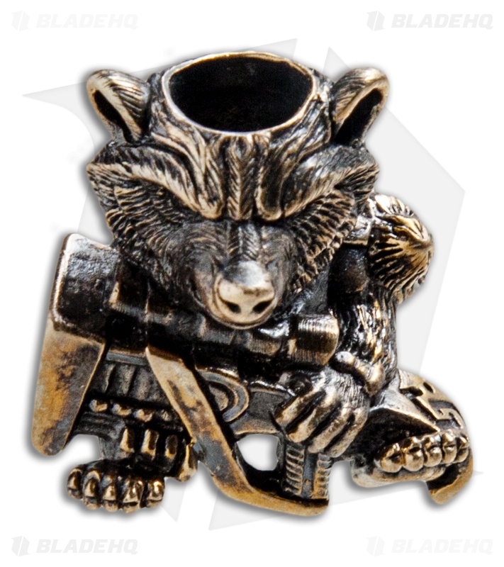 RUS Beads Shop Raccoon Warrior Lanyard Bead - Bronze