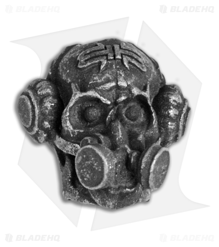 Schmuckatelli Brous Gas Mask Skull Bead w/ Logo (Black Oxide)