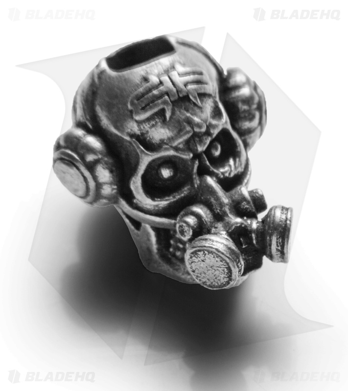 Schmuckatelli Brous Gas Mask Skull Bead w/ Logo (Pewter)