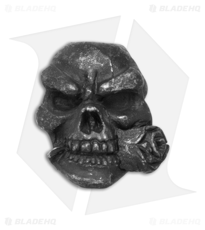Schmuckatelli Rose Skull Lanyard Bead (Black Oxidized)