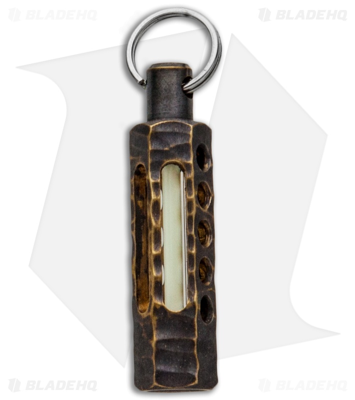 Spalinger Gear Brass Hex Carved Tritium Lantern (Antique Patina)
