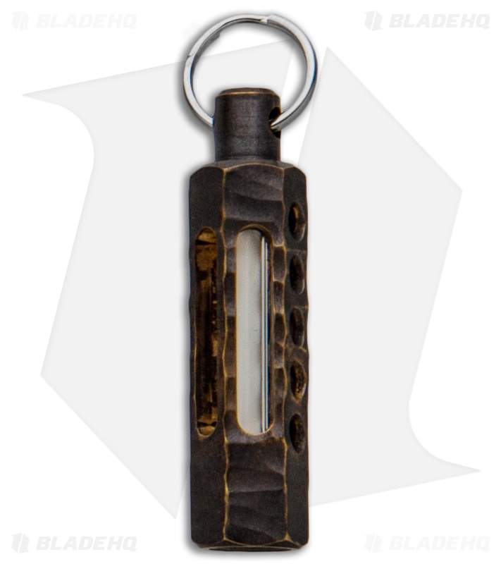 Spalinger Gear Brass Hex Carved Tritium Lantern (Antique Patina)
