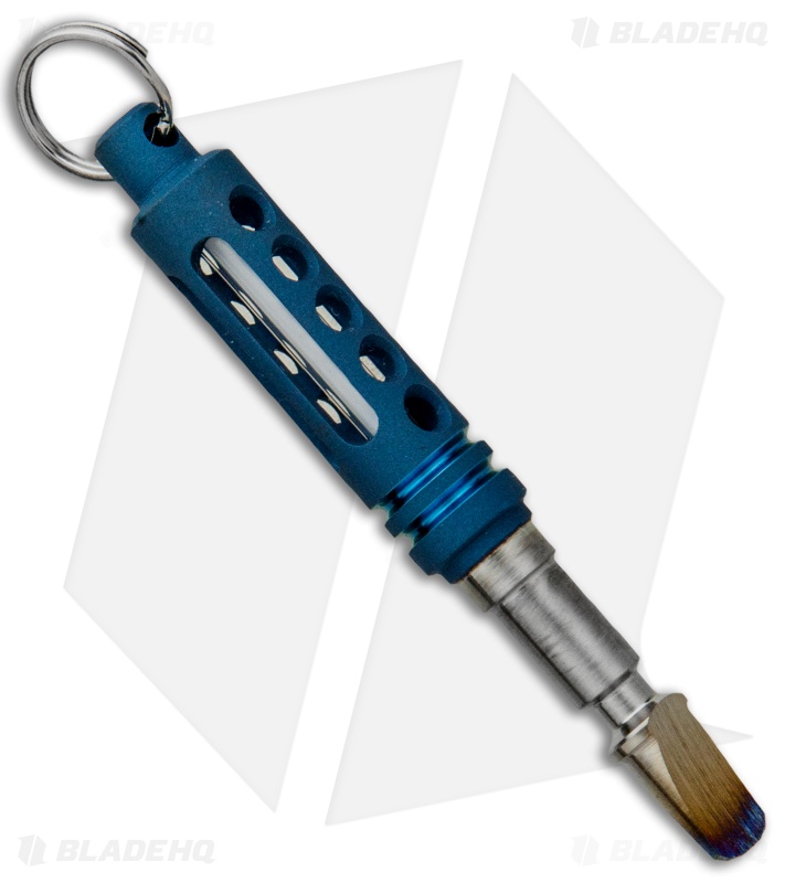 Spalinger Gear Round Tritium Pry-Tool Key Chain (Anodized Light Blue)
