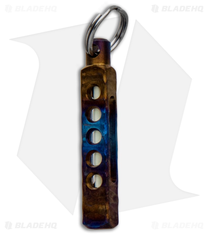 Spalinger Gear Titanium Square Minimalist Carved Tritium Lantern (Torched)
