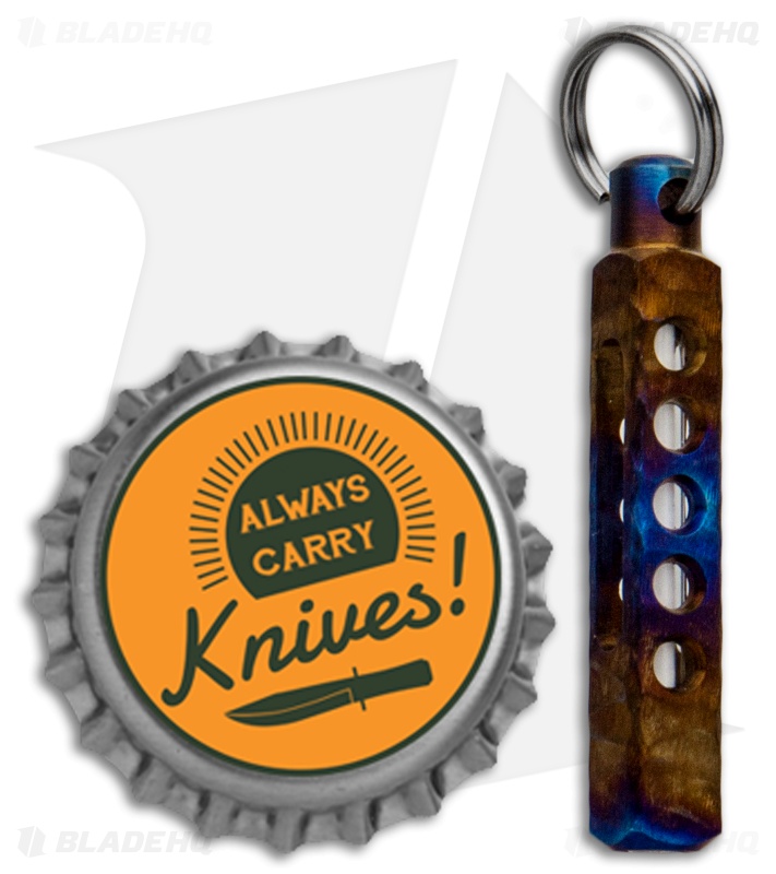 Spalinger Gear Titanium Square Minimalist Carved Tritium Lantern (Torched)