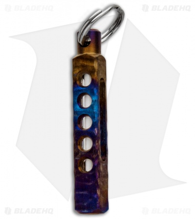 Spalinger Gear Titanium Square Minimalist Carved Tritium Lantern (Torched)