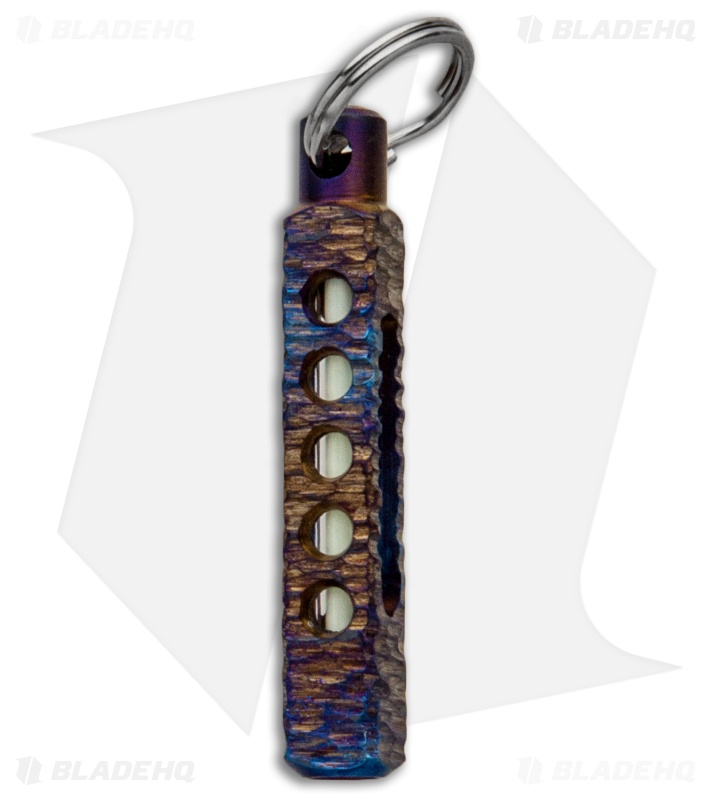 Spalinger Gear Titanium Square Minimalist Finely Carved Tritium Lantern(Torched)